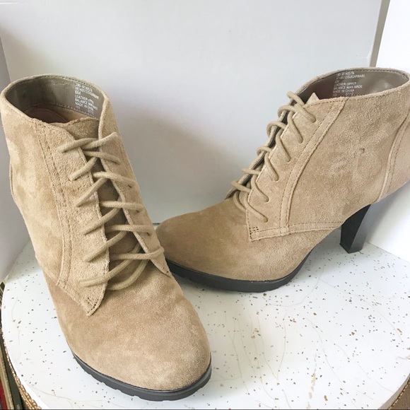 Suede Ankle Boots Tan Size 6 - Picture 2 of 9